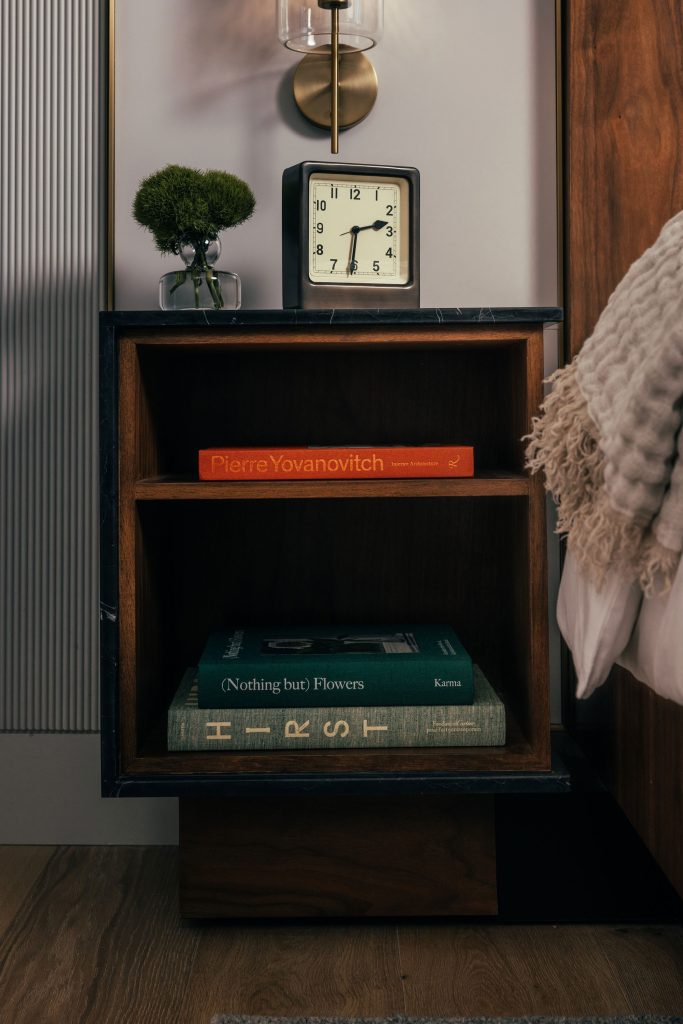 Nightstand with books
