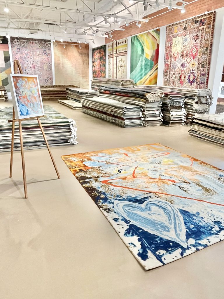 Light, bright rug showroom