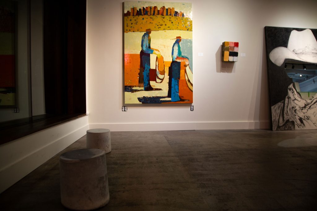 Art on a wall in a gallery