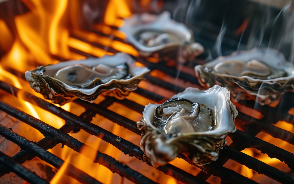 Fire-roasted oysters