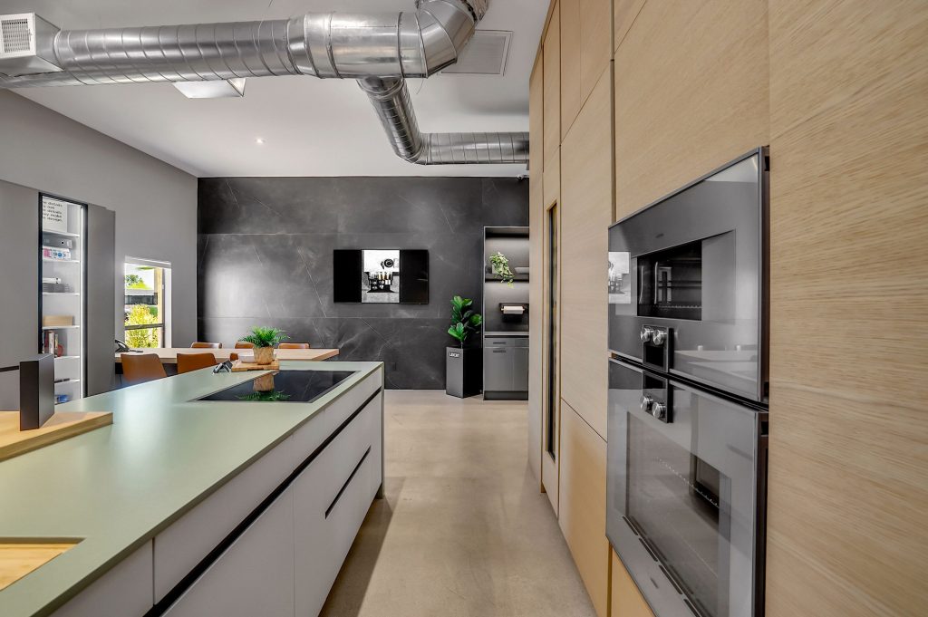 Cabinet showroom with a kitchen vignette
