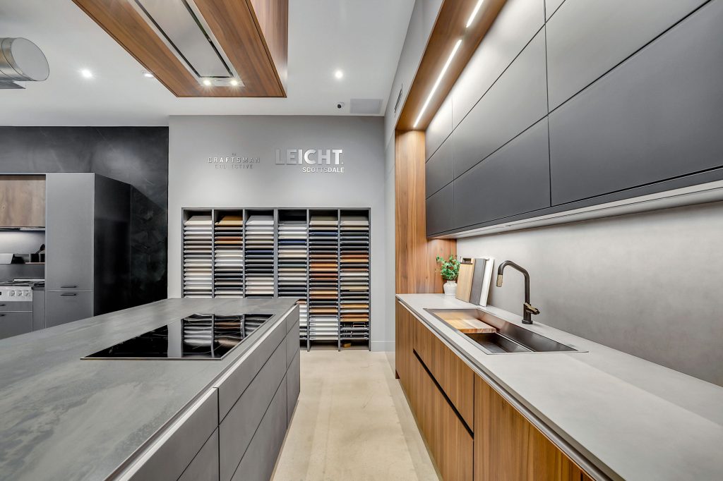 Cabinet showroom with a kitchen vignette
