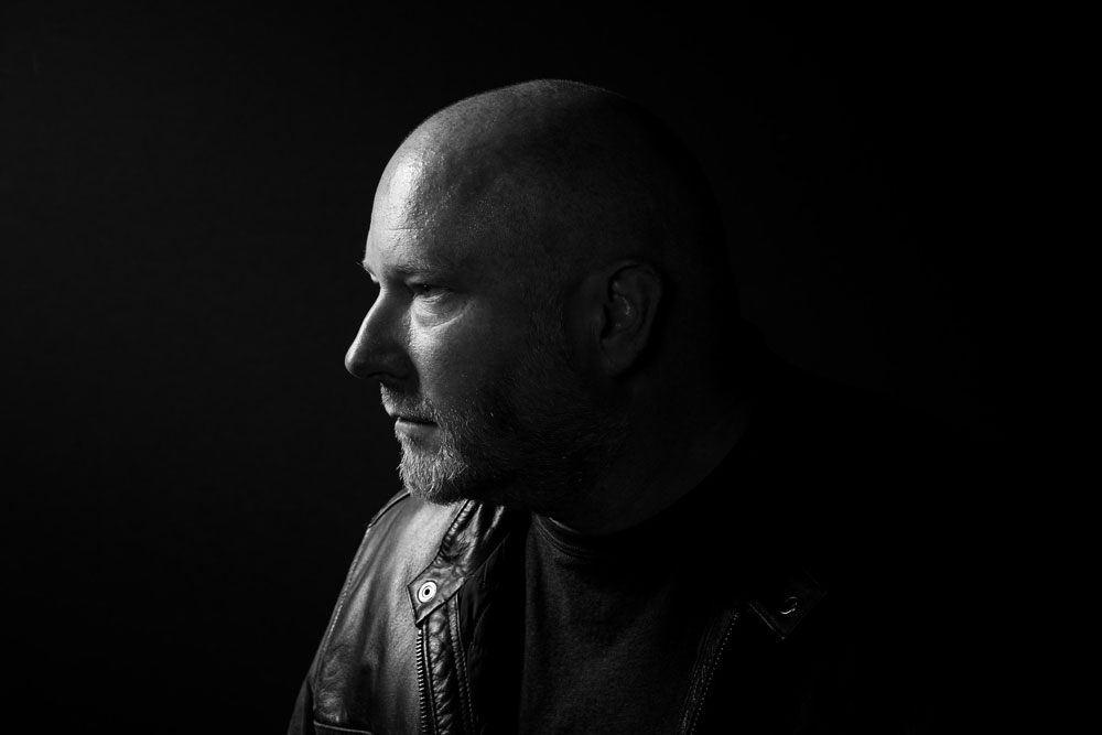Black and white photo of artist Christian Klingeler