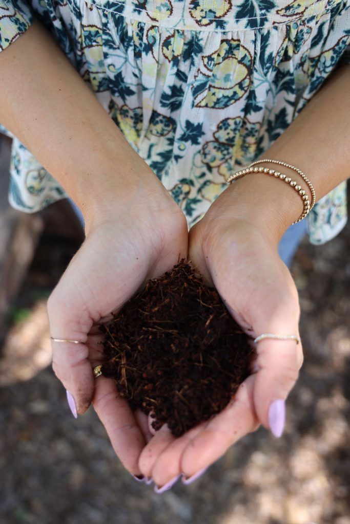Hands holding dirt