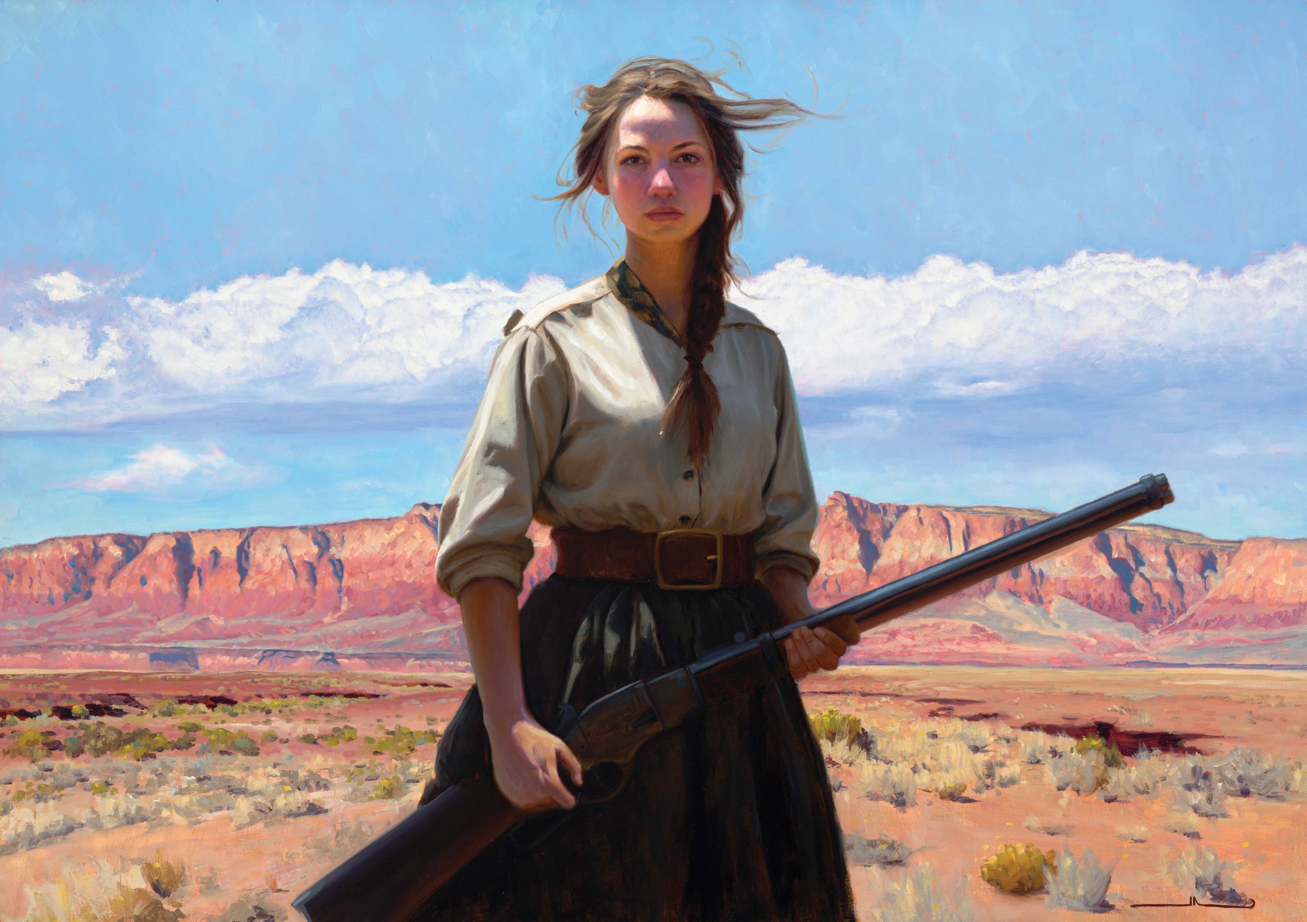 "Last One Standing" (32"H by 36"W) Noon’s classically trained approach grounds a scene that feels both contemporary and timeless.
